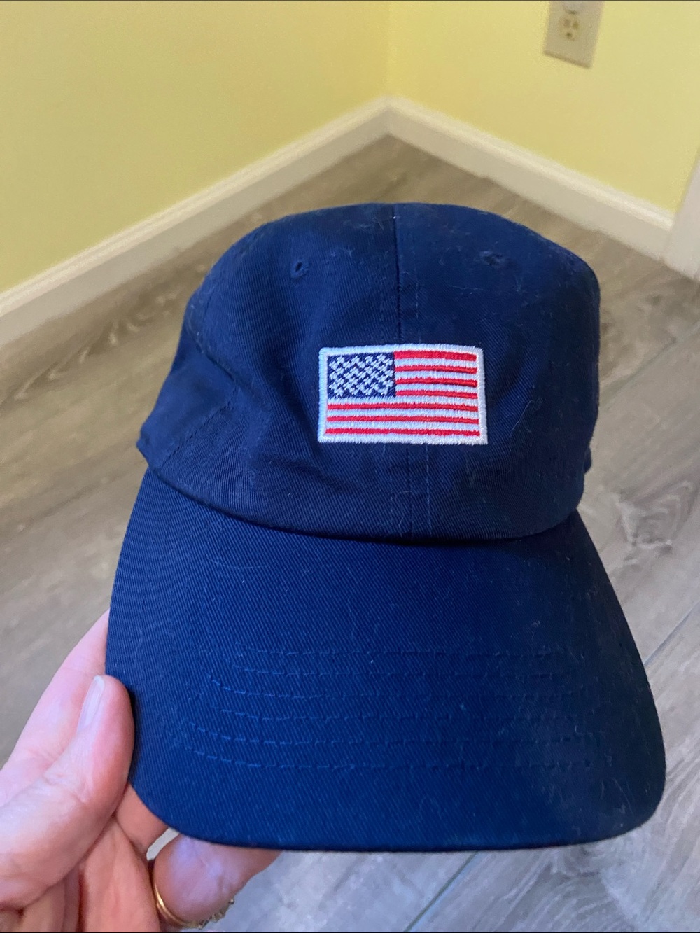 Navy Cap with American Flag